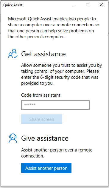 Impersonating Microsoft Support using Quick Assist